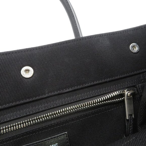 SAINT LAURENT PARIS Rive Gauche Tote Bag Canvas Black 632539 - Picture 3 of 11